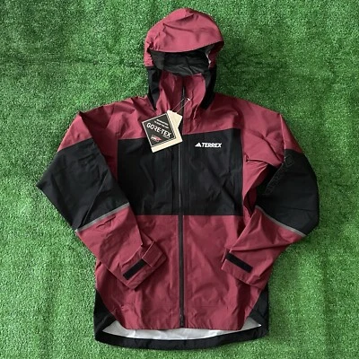 Adidas Terrex Xploric GTX GORE-TEX Jacket Men's Small Maroon Black IB4959 ($550) - Image 1 of 4