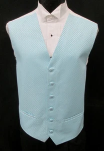 Men's New Aqua Blue Green After Six Enchantment Fullback Tuxedo Vest 4XL - Picture 1 of 3