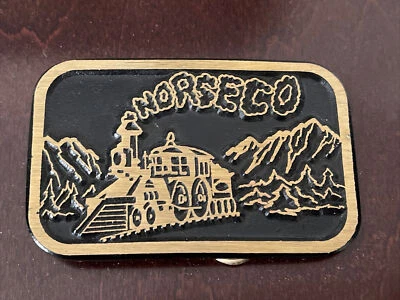 Locomotora de tren NORSECO DynaBuckle de latón macizo con hebilla de cinturón de colección RARA Foto 1 de 4