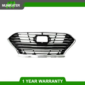 Parrilla de parachoques delantera cromada y negra apta para Hyundai Sonata 2018 2019 2020 - Imagen 1 de 7