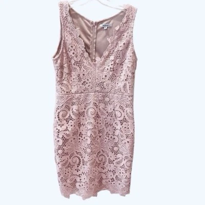 Nordstrom Lace Dress Dusty Rose Pastel Pink Vneck Sleeveless M Easter Wedding  - Image 1 of 4