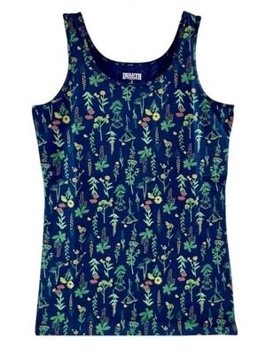 Tanque Duluth Trading Company Feminino Sem Yank Alça Larga/Floral Marinho Tamanho Pequeno Novo com etiquetas - Imagem 1 de 4