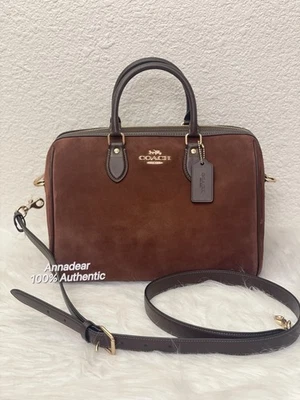 NWT Coach Rowan Suede Large Satchel Bag CCC79 Fall 2025 in Vintage Brown - Image 1 of 4