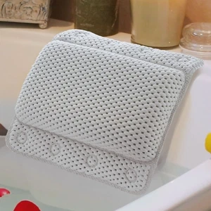 Bathtub Pillow Luxury Relaxing White Soft Non Slip Cushioned Pillow Waterproof - Picture 1 of 6