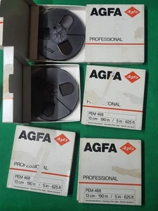 6x BOBINE NASTRO MAGNETICO 13cm AGFA PEM468 REGISTRATORE HI-FI REEL (D04) - Foto 1 di 5