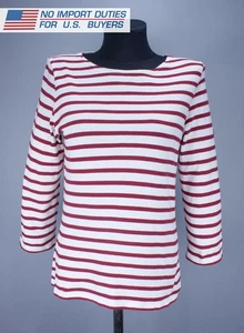 Saint James Womens Red Stripe Top 3/4 Sleeves Blouse Size GB 8 US 4 int XXS - Picture 1 of 14