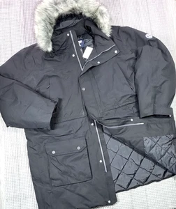 Lands' End Men's Expedition Down Winter Parka Black 3XL Fur Hood 600 FP NWT 359 - Picture 1 of 24