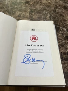 Sean Hannity Signed Autographed Book Live Free Or Die 1st Edition HC DJ Fox News - Picture 1 of 5