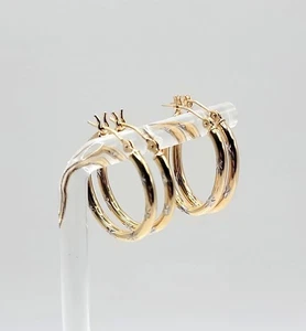 2 Sets, schöne 14kt Gelbgold Damen ovale & runde Creolen GG9,10 - Bild 1 von 8