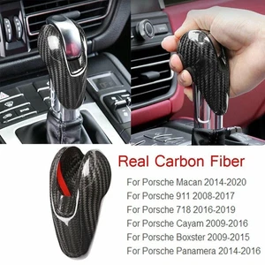 Real Carbon Fiber Gear Shift Knob Cover Trim For Porsche MACAN 2014-2020 718 911 - Picture 1 of 1