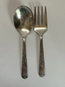 Vintage 1937 Oneida Royal York Oakleigh Kinder Silber Teller Löffel Gabel Set - Bild 1 von 5