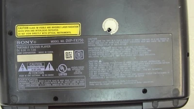 SONY DVP-FX750 PORTABLE DVD PLAYER 7 In Screen, No Adapters, No Remote, Untested - Image 1 of 3