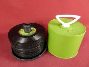 50 Vintage Early 1970s ROCK POP MOTOWN 45 RPM Records in DISK-GO CASE - Picture 1 of 9