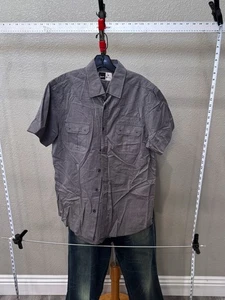Howe Gray Unique SHORT SLEEVE BUTTON UP SHIRTLarge L - Picture 1 of 5
