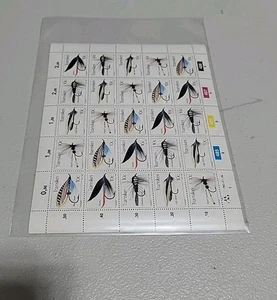 Transkei Briefmarken zeigen verschiedene Angelfliegen. 25 Marken, Bogen #2 - Bild 1 von 2