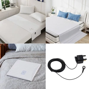 Bed Earthing Sheet Grounding Sheet Mat Queen King Bed Flat Sheet UK Plug 4 Sizes - Picture 1 of 33