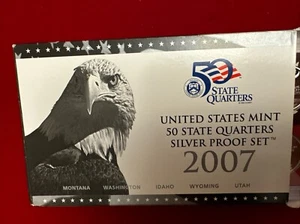 US 2007 MINT 50 STATES Quarters Silver Proof Set of 5 Coins - Picture 1 of 14