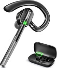 Bluetooth Headset V5.1, Wireless Headset with Battery Display Charging Case, Blu