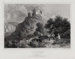 Falkenstein am Donnersberg. Originaler Stahlstich Winkles um 1870 - Bild 1 von 1