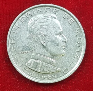 1 Franc Franc 1968 Rainier III Prince de Monaco - Picture 1 of 2