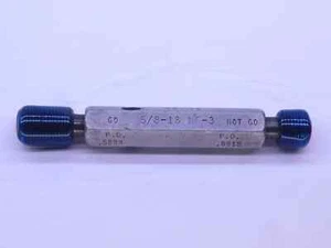 5/8 18 NF 3 THREAD PLUG GAGE .625 .6250 GO NO GO P.D.'S = .5889 & .5919 UNF-3 - Picture 1 of 1