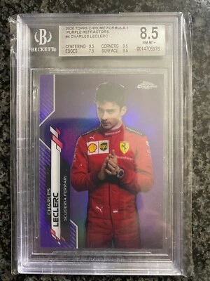 2020 Topps Chrome Formula 1 F1 Purple Refractor Charles Leclerc #/399 BGS 8.5 - Image 1 of 2