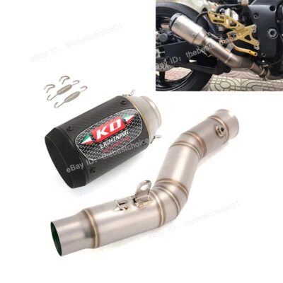 Puntas silenciador de escape de tubo de enlace medio sistema 51 mm para Yamaha YZF R1 MT-10 2009-2014 Foto 1 de 4