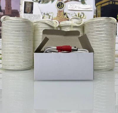 Lote de 4 BNC 60' cabo de extensão cabo de CFTV branco com divisor e adaptador (O2) - Imagem 1 de 4