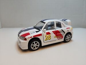 Kinsfun Racing Mitsubishi Evolution IV Toy Car Pull Back Die Cast 1:41 *WHITE*
