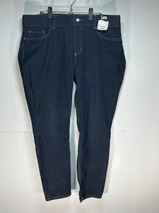 Lee Nightfall Dark Wash Women Denim Pants Pull On Stretch Jegging Waist Size XL - Picture 1 of 15