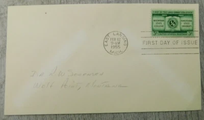First Day Issue East Lansing MI PA State Colleges 1955 VTG Stamp Envelope Cover - Image 1 of 4