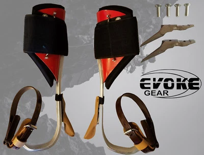 EVOKE GEAR Tree Climbing Spike Set Aluminum Climbing Spurs Adjustable With Replacement Gaff