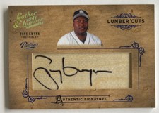 TONY GWYNN SIGNED 2004 DONRUSS LEATHER & LUMBER #LC-38 AUTHENTIC AUTO /192 SP CK