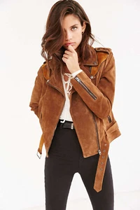 NEW Ecote Genuine Suede Spliced Western Jacket size Small MSRP: $269 urban - Picture 1 of 6