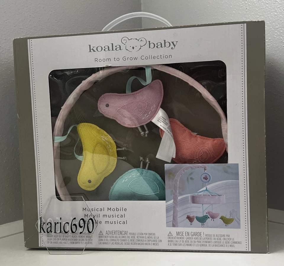 Nuevo Koala Baby All Ashore Room to Grow Colección Pájaros Rosa Musical Móvil Nuevo en Caja Foto 1 de 4