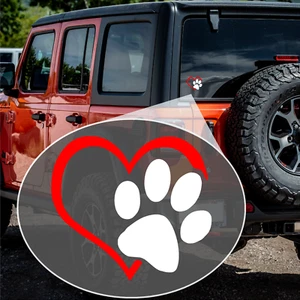Refelctive Heart Paw (A22) Dog Cat Puppy Vinyl Decal Sticker Car/Truck Laptop - Picture 1 of 7
