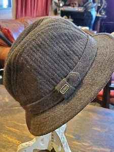 CAPPELLO FEDORA TOTES VINTAGE Tweed marrone resistente alla pioggia media - Foto 1 di 6