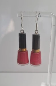 Paar Revlon Nagellack Flasche Ohrringe Handarbeit 5cm Fun Party Licht - Bild 1 von 2