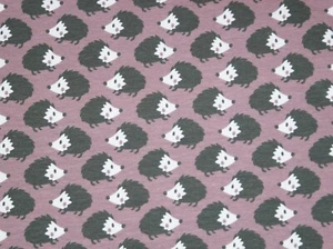 Jersey Stoff Igel Altrosa by käselotti 25x160cm Meterware Kinderstoff - Bild 1 von 3