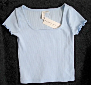 Janie and Jack Girls Light Blue Scoop Neck Shirt Size 8 NEW - Picture 1 of 7