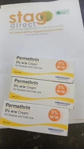 Permethrin 5% Cream - 3x 30g - Scabies Lice Treatment - UK Pharmacy - Picture 1 of 3