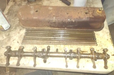 Farmall M MV W6 tractor IH engine rocker arm assembly push rods & valve cover - Image 1 of 4