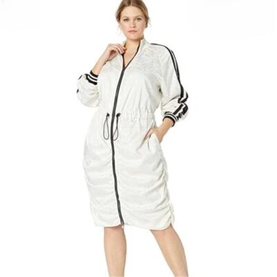 Vestido RACHEL ROY Shawna Satén Jacquard Anorak Cordón Blanco Negro {K6} Foto 1 de 4
