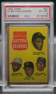 Roberto Clemente (NL Batting Leaders) - 1962 Topps #52 - PSA 6 (EX-MT)