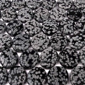 Schneeflocken-Obsidian Handschmeichler Massagestein Ø ca. 37 – 41 mm | 20 - 25 g - Bild 1 von 5