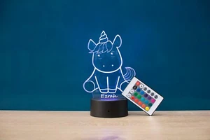 Personalised | Kids | Unicorn | LED | Night | Light | Bedroom | Decor | Gift - Picture 1 of 6