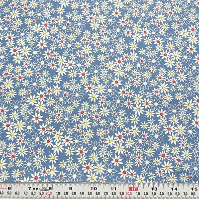 Pampered Pooch Chloe's Closet Moda Florals Blue Cotton Fabric Remnant 12" x 44" - Image 1 of 2