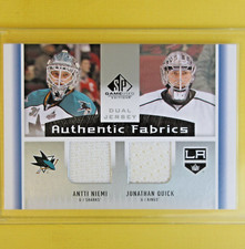 ANTTI NIEMI / JONATHAN QUICK  2013-14  SP DUAL JERSEYS AUTHENTIC FABRICS #AF2-NQ