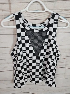 Pink Victoria’s Secret Women’s Medium Tank Cropped Checkerboard - Picture 1 of 8
