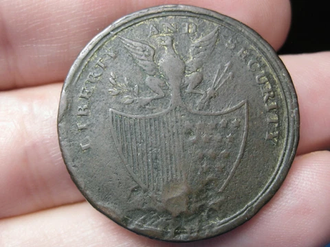 (1795) Undated Liberty and Security Penny, ASYLUM Edge- Washington Cover